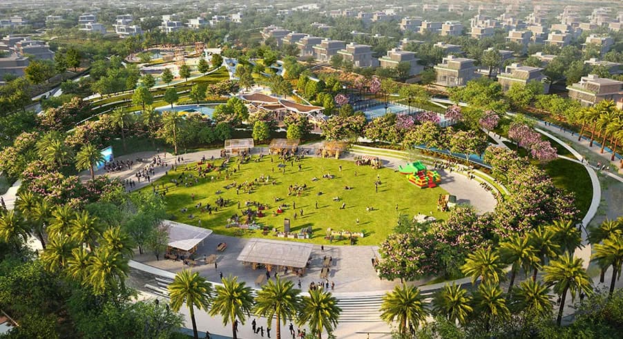 Children's fun zone and skate park at Nad Al Sheba Gardens